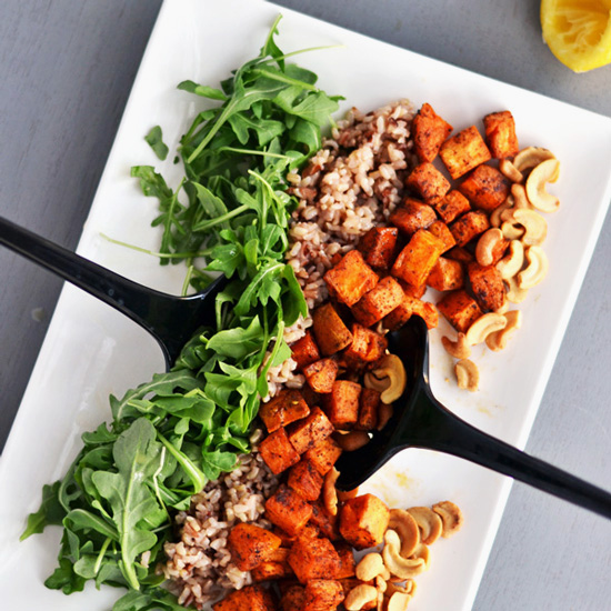 SWEET POTATO, WILD RICE AND ARUGULA SALAD