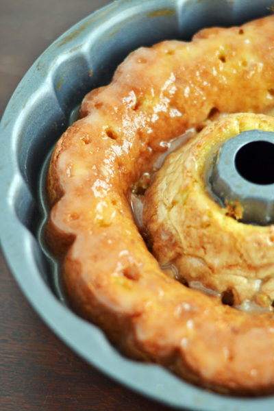 The best oven baked Salted Caramel Butter Cake on Ambs Loves Food.