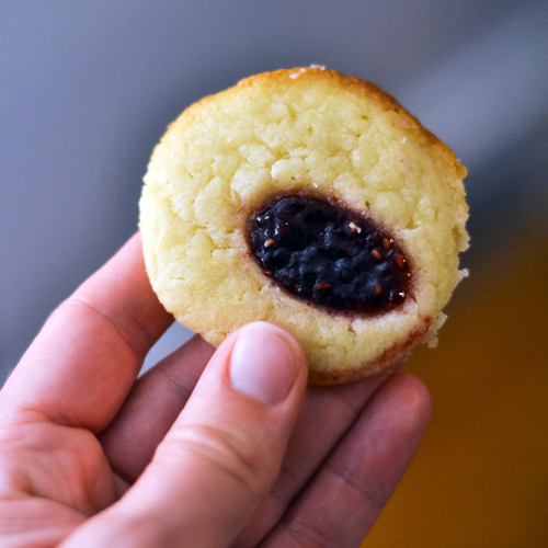 RASPBERRY THUMB PRINT COOKIES