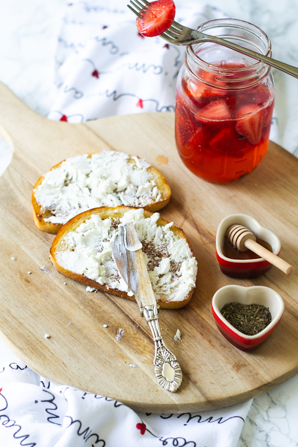 PICKLED STRAWBERRIES ON TOAST